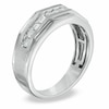 Thumbnail Image 2 of Previously Owned - Men's 1-1/5 CT. T.W. Diamond Satin Wedding Band in 10K White Gold