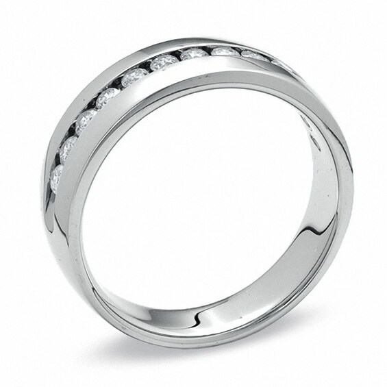 Previously Owned - 1/2 CT. T.w. Channel Set Diamond Wedding Band in 14K White Gold