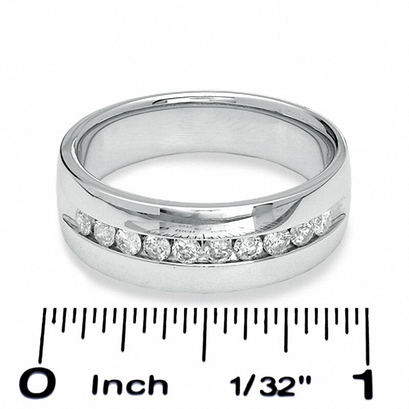Main Image 3 of Previously Owned - 1/2 CT. T.W. Channel Set Diamond Wedding Band in 14K White Gold