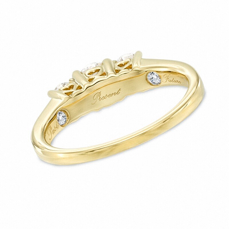 Main Image 3 of Previously Owned - 1 CT. T.W. Diamond Past Present Future® Engagement Ring in 14K Gold