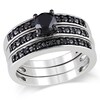 Thumbnail Image 1 of Previously Owned - 1 CT. T.W. Black Diamond Three Piece Bridal Set in Sterling Silver