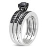 Thumbnail Image 2 of Previously Owned - 1 CT. T.W. Black Diamond Three Piece Bridal Set in Sterling Silver