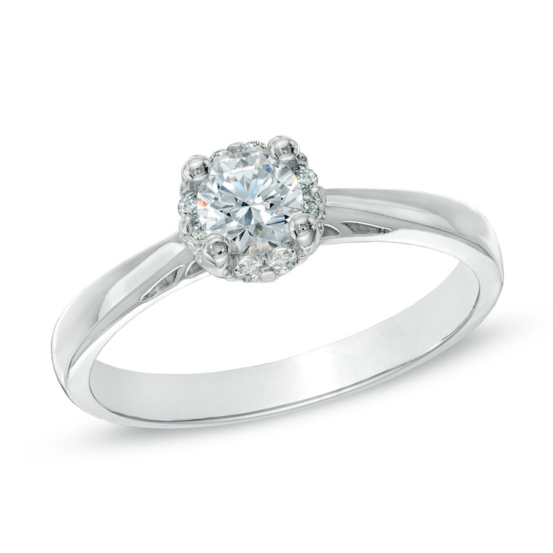 Main Image 1 of Previously Owned - 1/3 CT. T.W. Diamond Engagement Ring in 14K White Gold (I/I1)