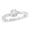 Thumbnail Image 1 of Previously Owned - 1/2 CT. T.W. Diamond Swirl Engagement Ring in 14K White Gold