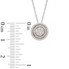 Thumbnail Image 2 of Previously Owned - 1/4 CT. T.W. Diamond Cluster Double Frame Pendant in 10K Two-Tone Gold