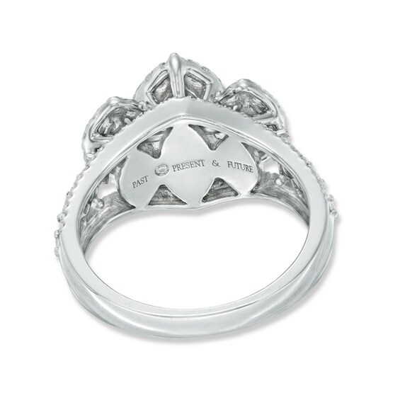 Previously Owned - 1-1/2 CT. T.w. Marquise Diamond Past Present FutureÂ® Frame Engagement Ring in 14K White Gold