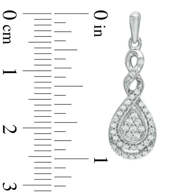 Main Image 2 of Previously Owned - 1/2 CT. T.W. Diamond Cascading Teardrop Earrings in 10K White Gold