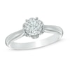 Thumbnail Image 1 of Previously Owned - 1/2 CT. T.W. Diamond Flower Engagement Ring in 10K White Gold