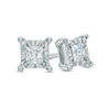 Thumbnail Image 1 of Previously Owned - 1/4 CT. T.W. Princess-Cut Diamond Solitaire Stud Earrings in Sterling Silver