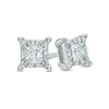 Thumbnail Image 1 of Previously Owned - 1/10 CT. T.W. Princess-Cut Diamond Solitaire Stud Earrings in Sterling Silver
