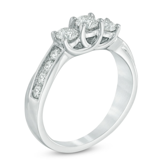 Previously Owned - 1 CT. T.w. Diamond Past Present FutureÂ® Ring in 10K White Gold