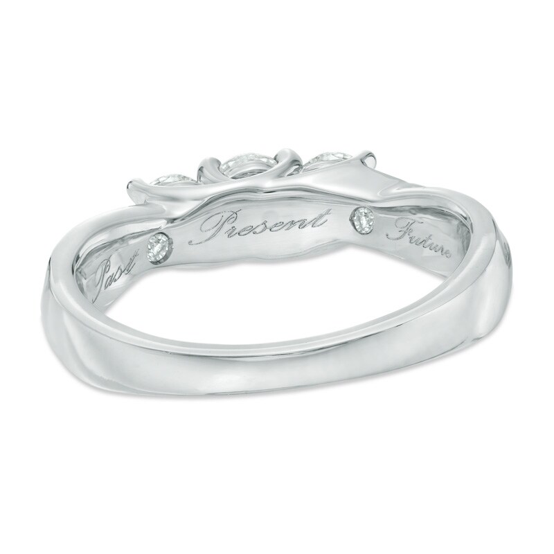 Main Image 3 of Previously Owned - 1 CT. T.W. Diamond Past Present Future® Ring in 10K White Gold