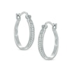 Thumbnail Image 1 of Previously Owned - 1/10 CT. T.W. Diamond Hoop Earrings in Sterling Silver