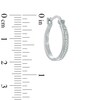 Thumbnail Image 2 of Previously Owned - 1/10 CT. T.W. Diamond Hoop Earrings in Sterling Silver