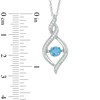 Thumbnail Image 2 of Previously Owned - 5.0mm Swiss Blue Topaz and Lab-Created White Sapphire Pendant in Sterling Silver