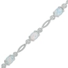 Thumbnail Image 1 of Previously Owned - Oval Lab-Created Opal Rope Bracelet in Sterling Silver - 7.5"