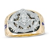 Thumbnail Image 1 of Previously Owned - Men's 1/8 CT. Diamond and Enamel Masonic Ring in 10K Two-Tone Gold