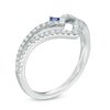 Thumbnail Image 2 of Previously Owned - Vera Wang Love Collection 1/3 CT. T.W. Diamond and Blue Sapphire Chevron Ring in 14K White Gold