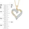 Thumbnail Image 1 of Previously Owned - 1/4 CT. T.W. Baguette and Round Diamond Heart Pendant in 10K Gold