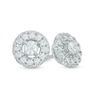 Previously Owned - 1/2 CT. T.W. Diamond High Profile Frame Stud Earrings in 10K White Gold