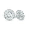 Thumbnail Image 1 of Previously Owned - 1/2 CT. T.W. Diamond High Profile Frame Stud Earrings in 10K White Gold