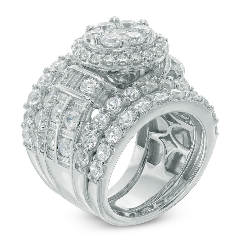 Main Image 2 of Previously Owned - 6 CT. T.W. Composite Diamond Three Piece Bridal Set in 14K White Gold