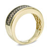 Thumbnail Image 2 of Previously Owned - 1 CT. T.W. Brown and Black Diamond Multi-Row Band in 10K Gold