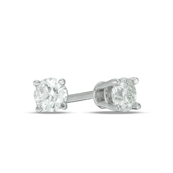 Previously Owned - 1/4 CT. T.w. Diamond Solitaire Stud Earrings in 14K White Gold
