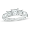 Thumbnail Image 0 of Previously Owned - 1 CT. T.W. Princess-Cut Diamond Past Present Future® Engagement Ring in 10K White Gold