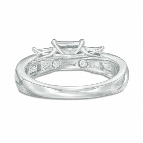 Previously Owned - 1 CT. T.w. Princess-Cut Diamond Past Present FutureÂ® Engagement Ring in 10K White Gold