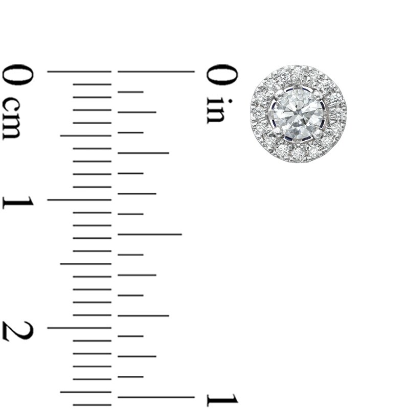 Main Image 2 of Previously Owned - Vera Wang Love Collection 1/2 CT. T.W. Diamond Frame Stud Earrings in 14K White Gold