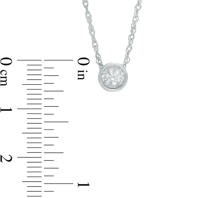 Main Image 2 of Previously Owned - 1/6 CT. Diamond Solitaire Pendant in 10K White Gold
