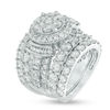 Thumbnail Image 2 of Previously Owned - 6 CT. T.W. Composite Diamond Frame Collared Three Piece Bridal Set in 14K White Gold