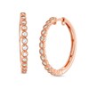 Thumbnail Image 1 of Previously Owned - Lab-Created White Sapphire Vintage-Style Hoop Earrings in Sterling Silver with 18K Rose Gold Plate