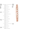 Thumbnail Image 2 of Previously Owned - Lab-Created White Sapphire Vintage-Style Hoop Earrings in Sterling Silver with 18K Rose Gold Plate