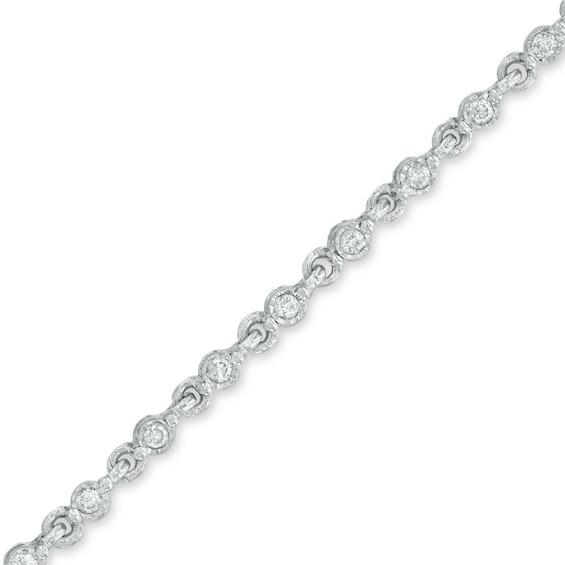 Previously Owned - 1/5 CT. T.w. Diamond Tennis-Style Link Bracelet in 10K White Gold
