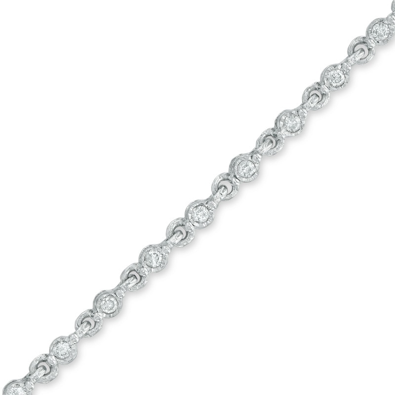 Main Image 1 of Previously Owned - 1/5 CT. T.W. Diamond Tennis-Style Link Bracelet in 10K White Gold
