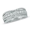 Thumbnail Image 1 of Previously Owned - 1/2 CT. T.W. Diamond Layered Anniversary Band in 10K White Gold