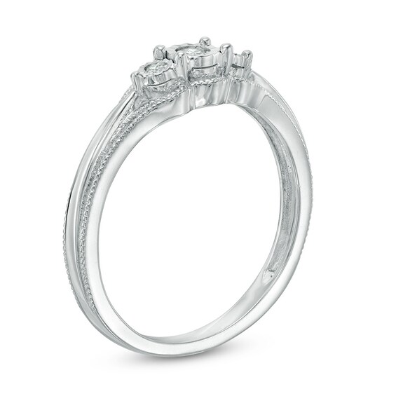Previously Owned - Cherished Promiseâ¢ 1/20 CT. T.w. Diamond Three Stone Promise Ring in Sterling Silver