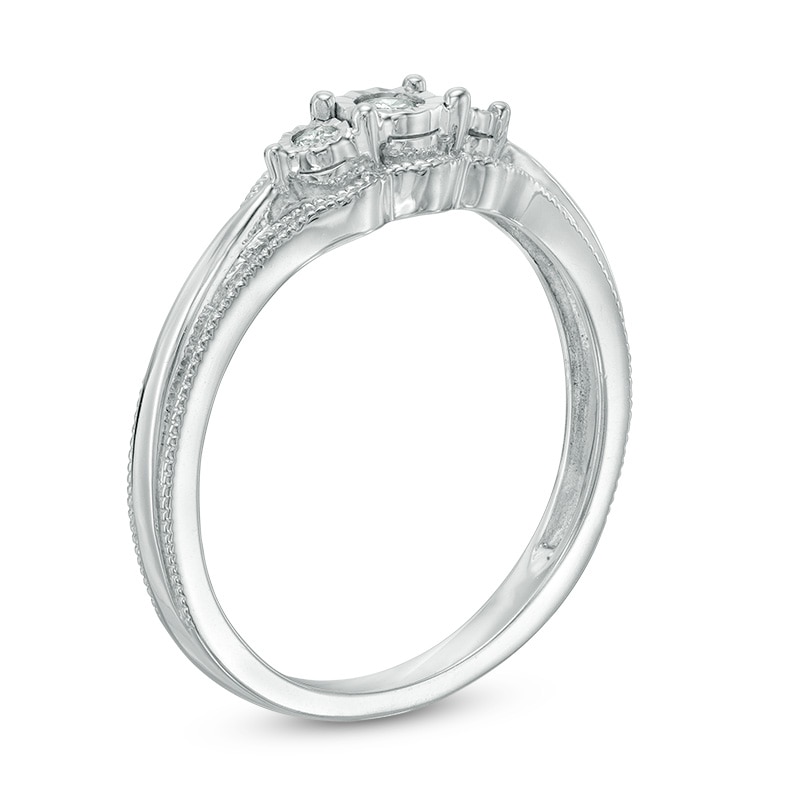 Main Image 2 of Previously Owned - Cherished Promise™ 1/20 CT. T.W. Diamond Three Stone Promise Ring in Sterling Silver