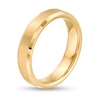 Thumbnail Image 3 of Previously Owned - 5.0mm Multi-Finish Bevelled-Edge Comfort-Fit Wedding Band in Tungsten with Yellow IP