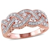 Thumbnail Image 1 of Previously Owned - 1/8 CT. T.W. Diamond Open Braid Ring in Sterling Silver with Rose Rhodium Plating