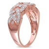 Thumbnail Image 2 of Previously Owned - 1/8 CT. T.W. Diamond Open Braid Ring in Sterling Silver with Rose Rhodium Plating