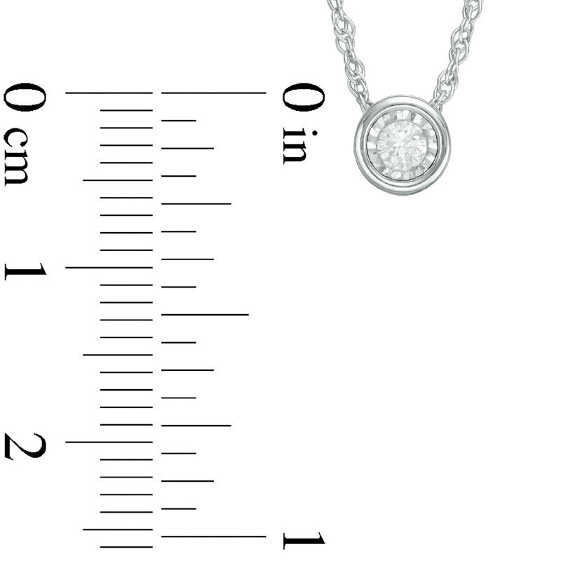 Main Image 2 of Previously Owned - 1/10 CT. Diamond Solitaire Pendant in 10K White Gold