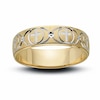 Thumbnail Image 1 of Previously Owned - 6.0mm Cross and Wave Wedding Band in 10K Two-Tone Gold
