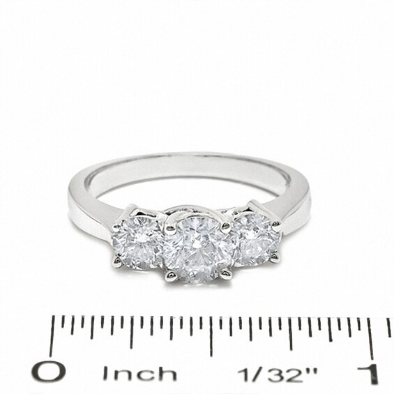 Previously Owned - 1-1/2 CT. T.w. Diamond Three Stone Ring in 14K White Gold