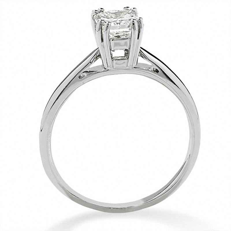 Main Image 2 of Previously Owned - 3/4 CT. Radiant-Cut Diamond Solitaire Engagement Ring in 14K White Gold