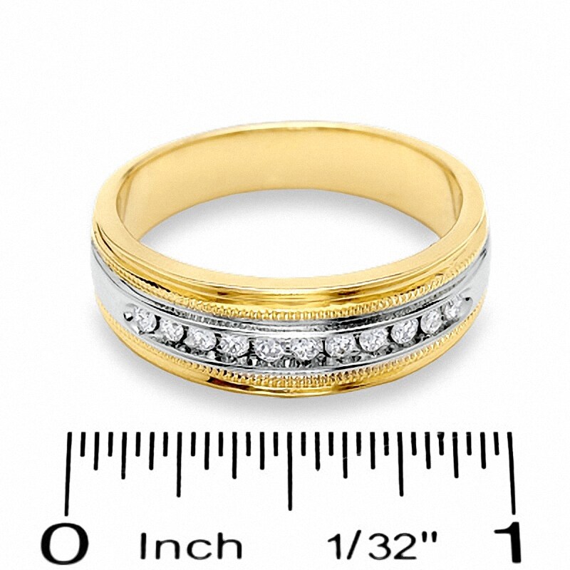Main Image 3 of Previously Owned - 1/4 CT. T.W. Diamond Eleven Stone Ring in 14K Two-Tone Gold