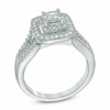 Thumbnail Image 2 of Previously Owned - 1-1/5 CT. T.W. Princess-Cut Diamond Double Frame Bridal Set in 14K White Gold