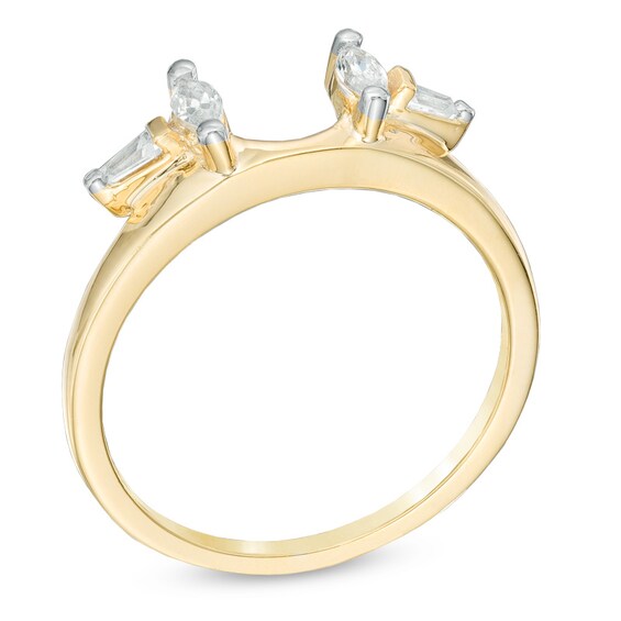 Previously Owned - 1/3 CT. T.w. Marquise and Baguette Diamond Solitaire Enhancer in 10K Gold